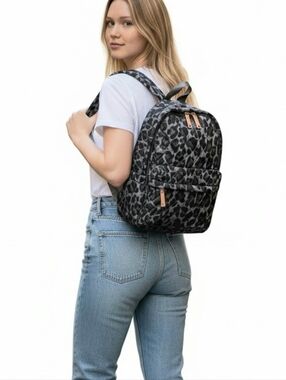 MZ Wallace City Backpack Grey Camouflage Quilted Like New